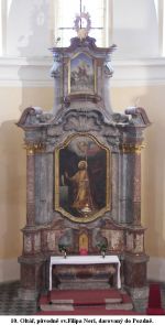 10. Oltář, původně sv. Filipa Neri, darovaný do Pozdně.JPG