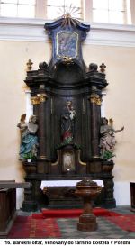 16. Barokní oltář, věnovaný do farního kostela v Pozdni.JPG